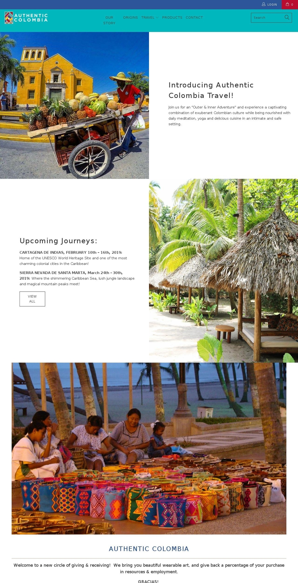authenticcolombia.com shopify website screenshot