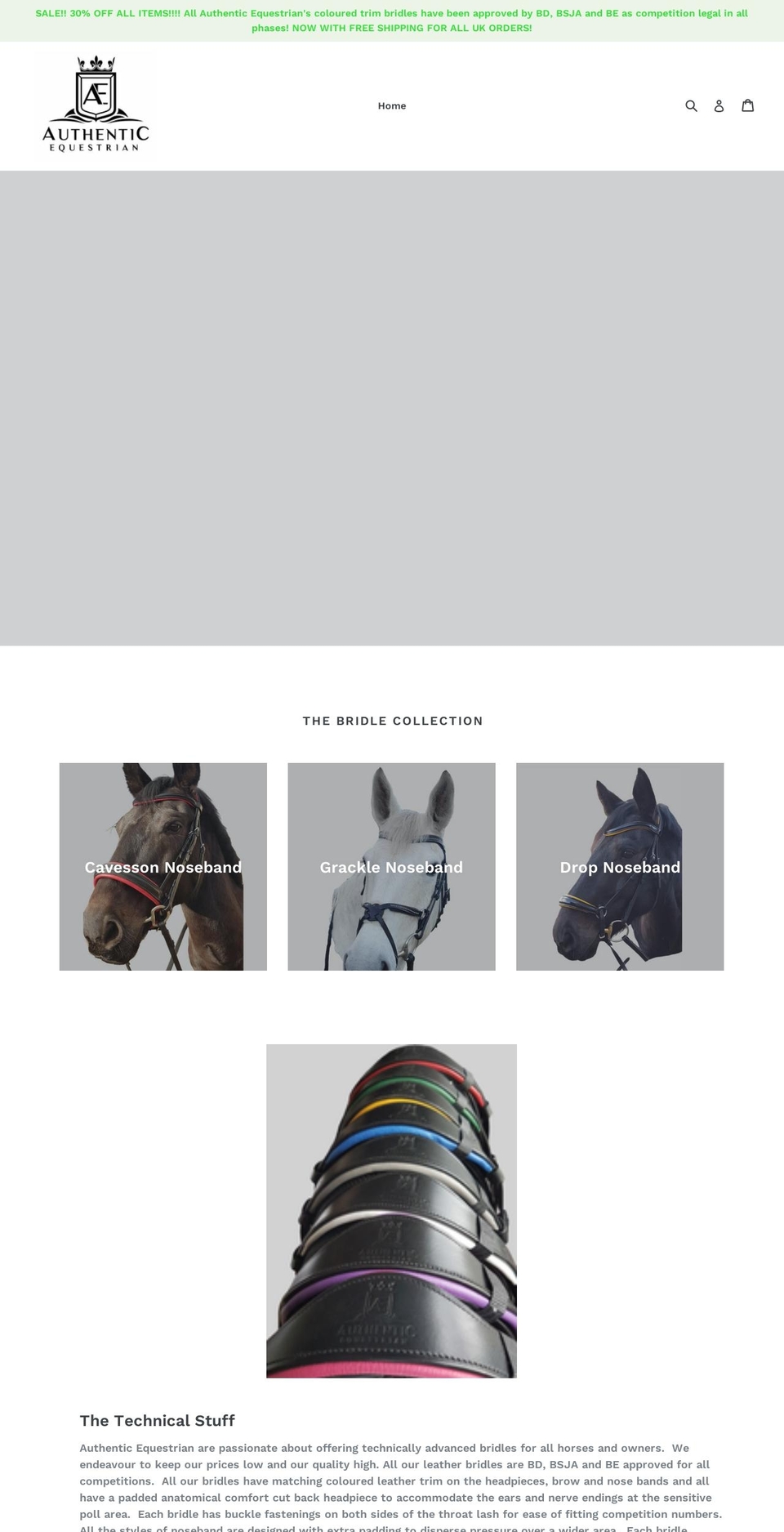 authenticequestrian.co.uk shopify website screenshot