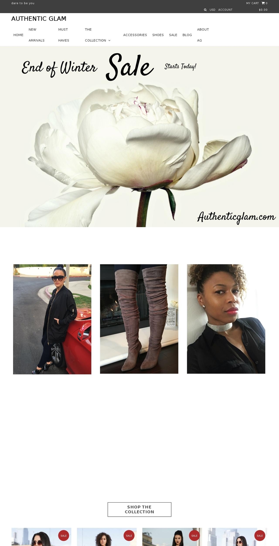 authenticglam.com shopify website screenshot