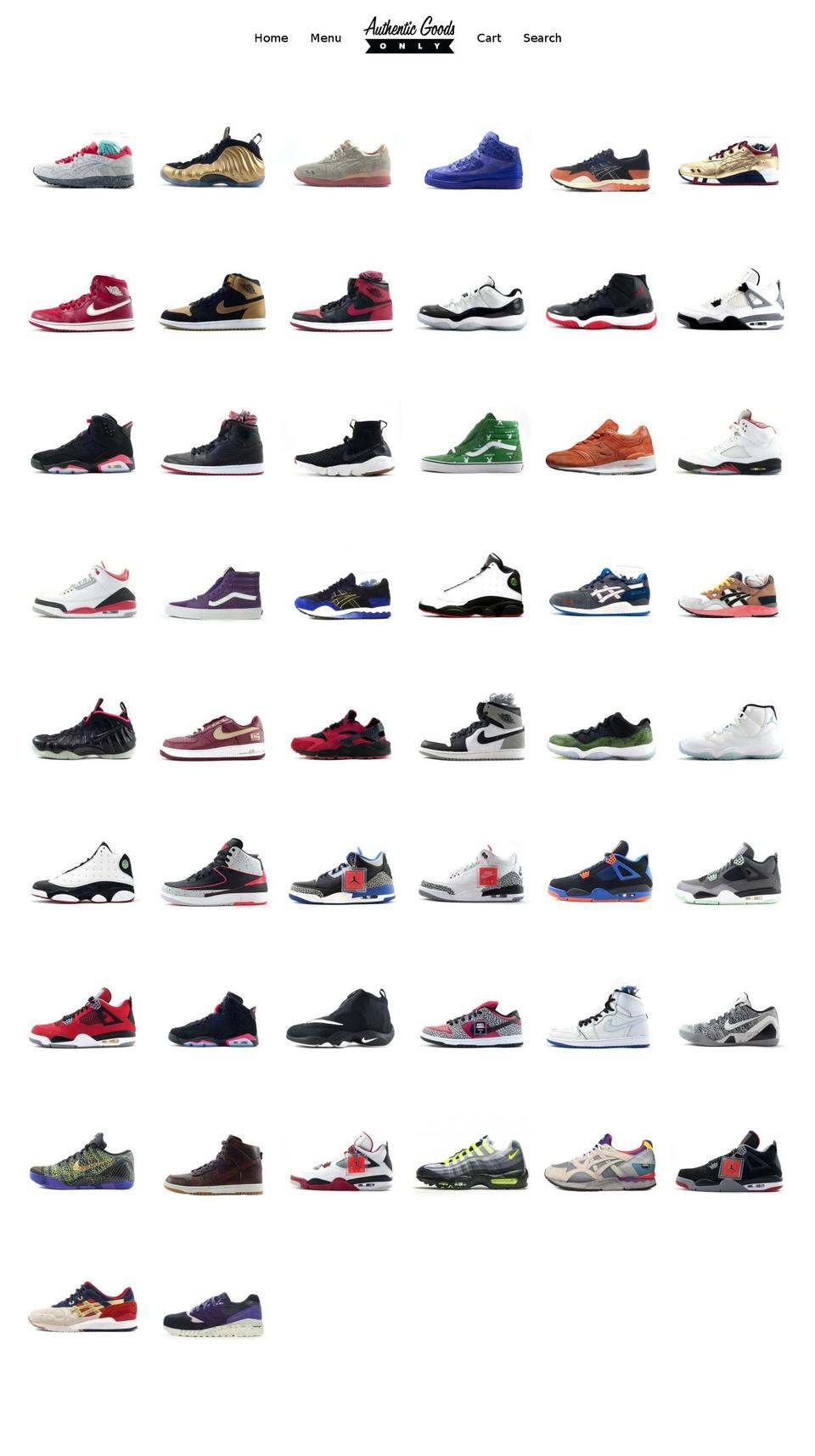 authenticgoodsonly.com shopify website screenshot