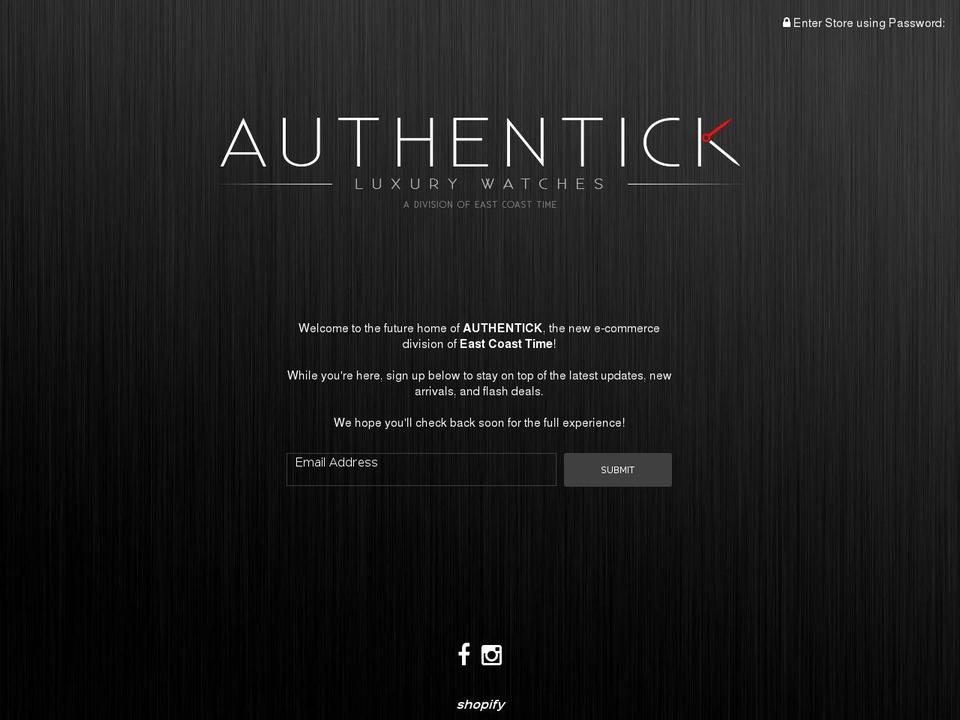 authentick.com shopify website screenshot