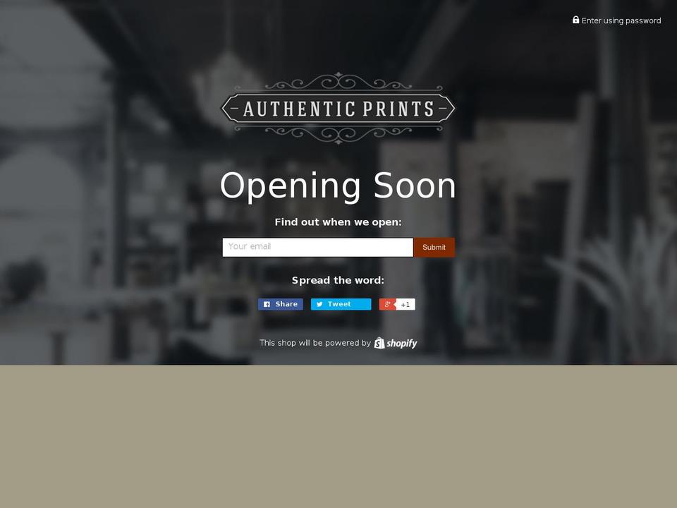 authenticprints.com shopify website screenshot