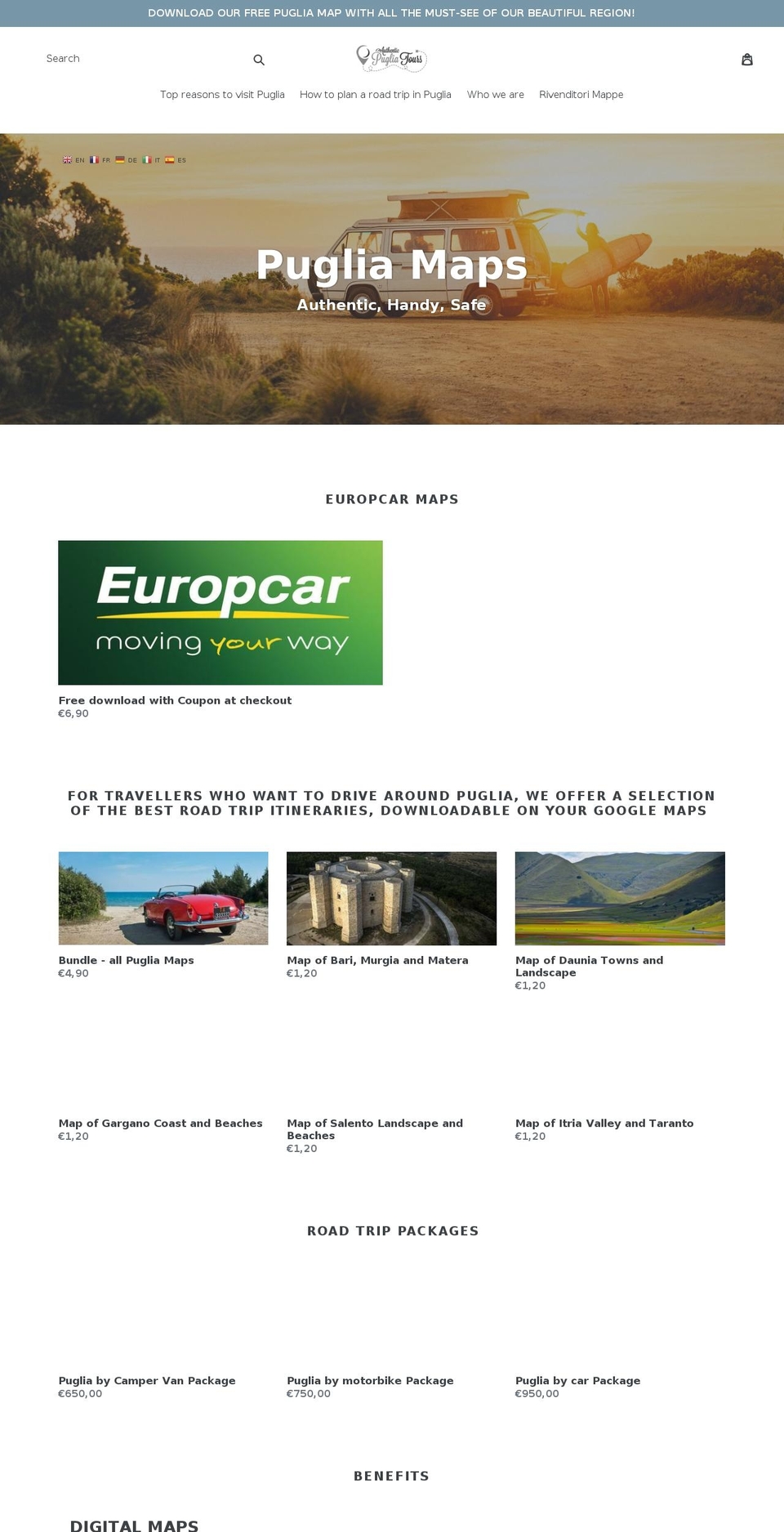 authenticpugliatours.com shopify website screenshot