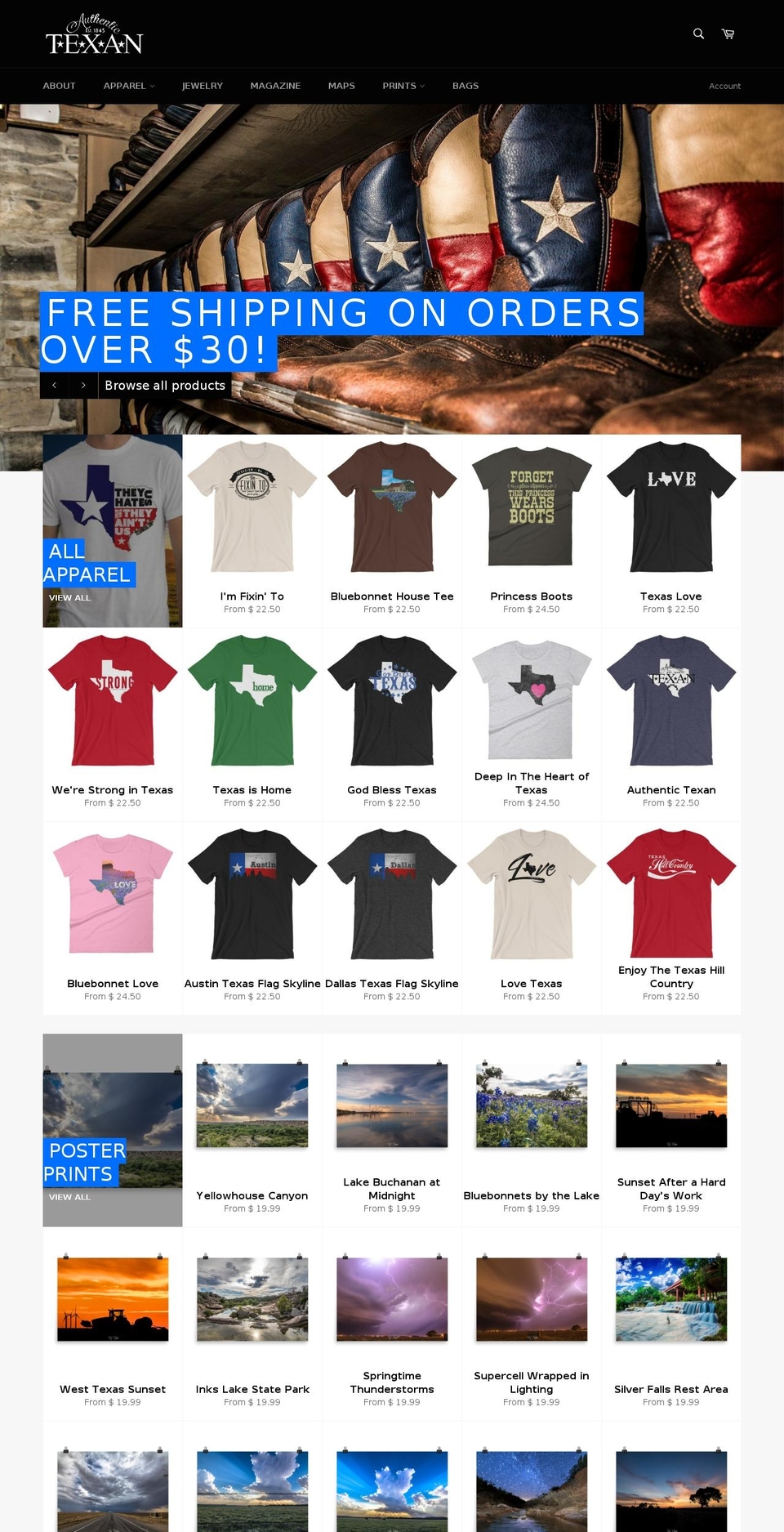 authentictexan.org shopify website screenshot