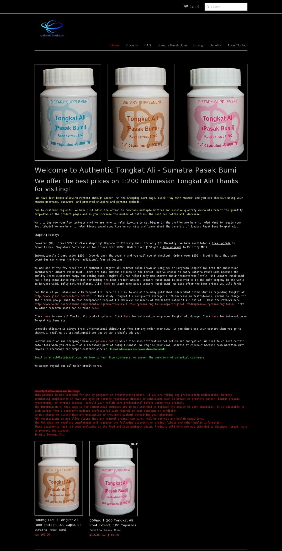 authentictongkatali.com shopify website screenshot