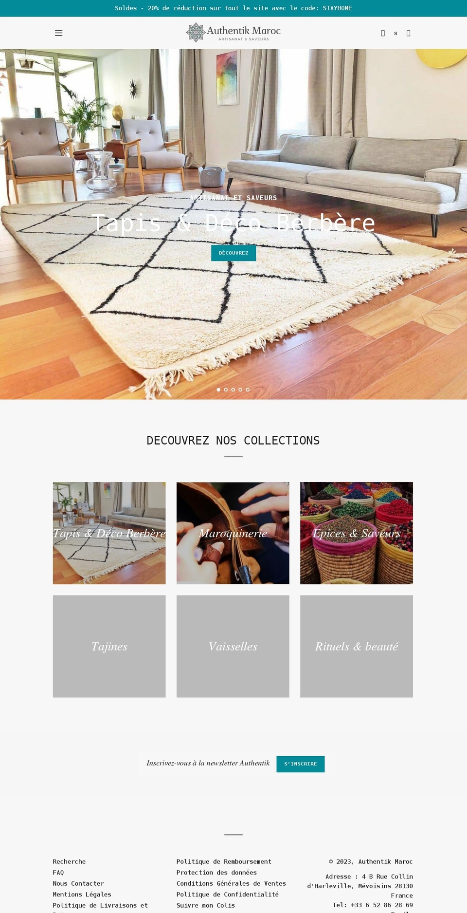 authentikmaroc.com shopify website screenshot