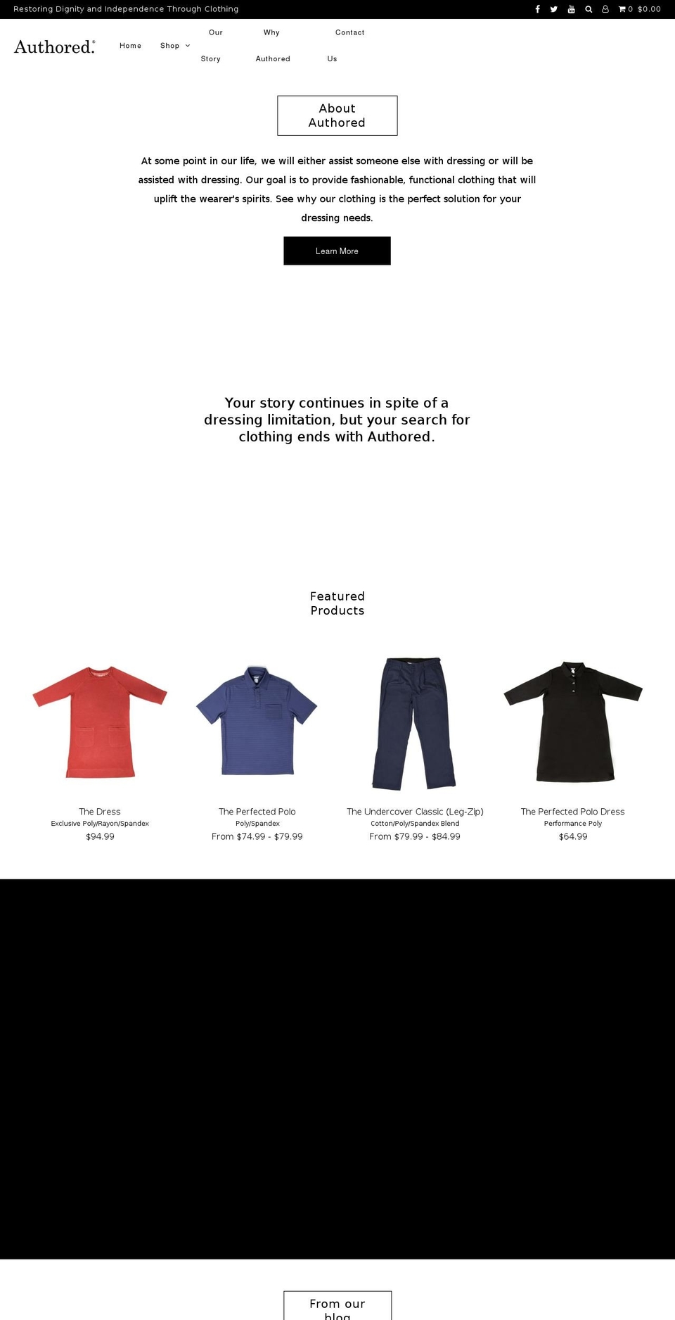 authoredapparel.com — Shopify storefront screenshot