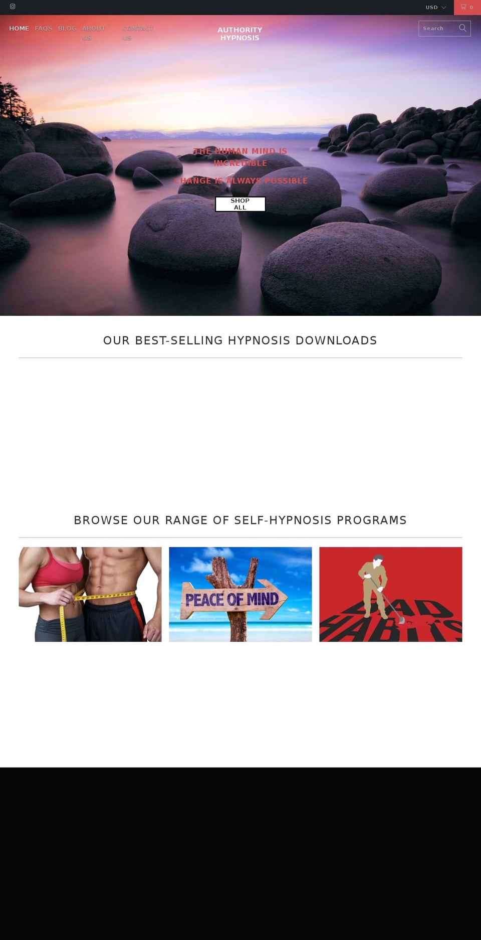 authorityhypnosis.com — Shopify storefront screenshot