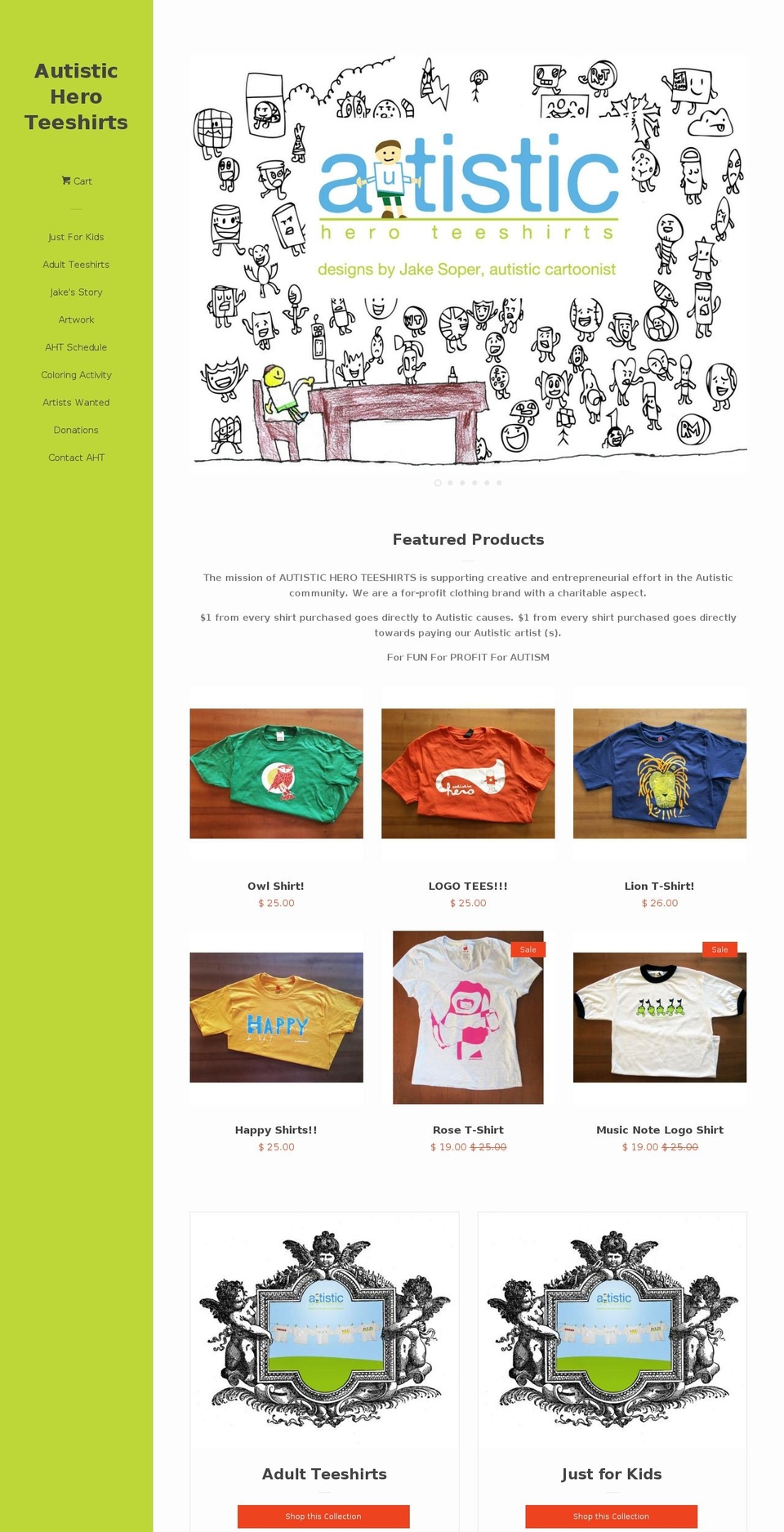 autistichero.com shopify website screenshot