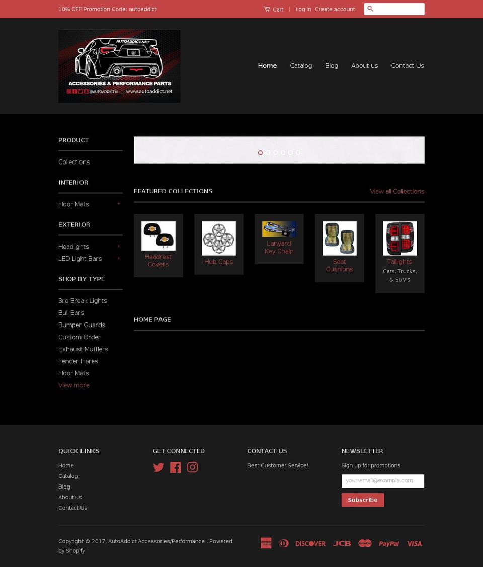 autoaddict.net shopify website screenshot