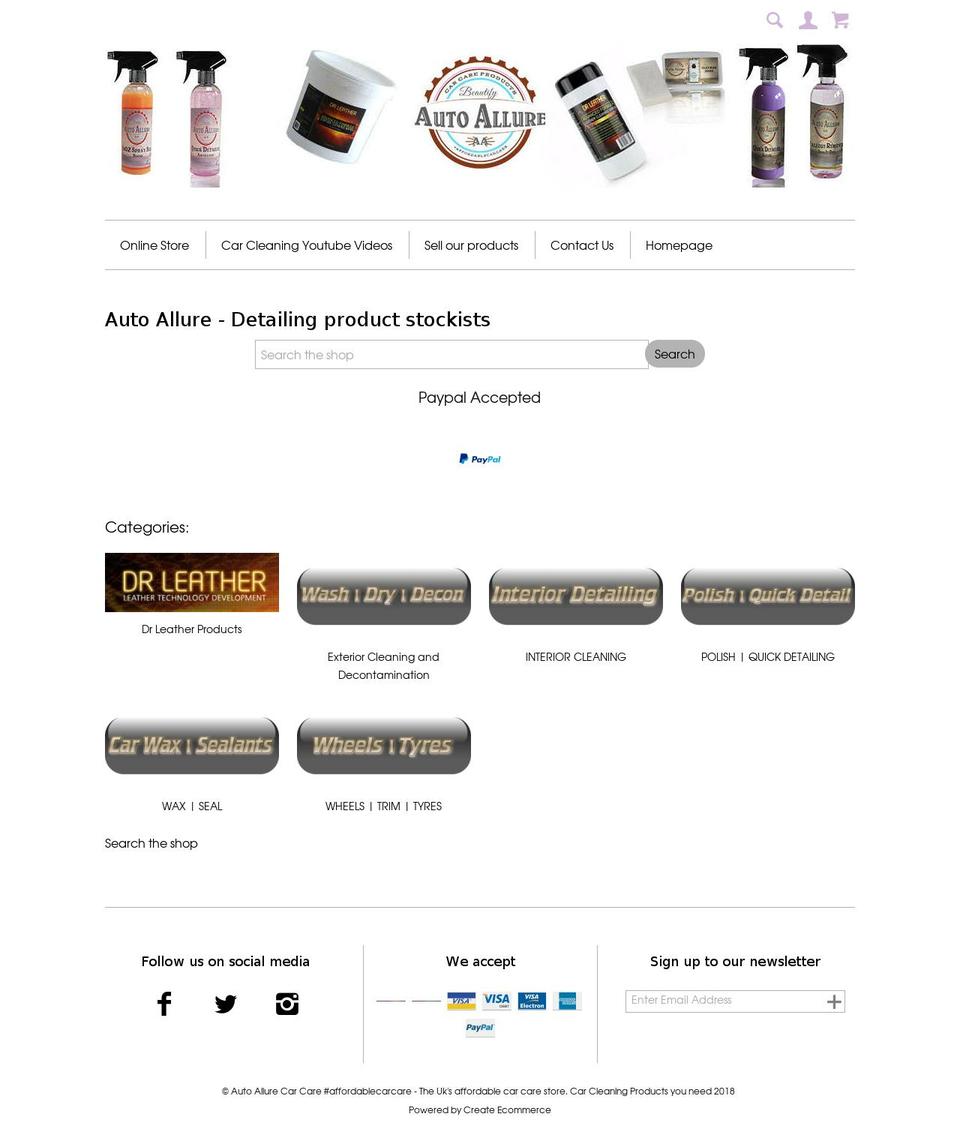 autoallure.co.uk shopify website screenshot