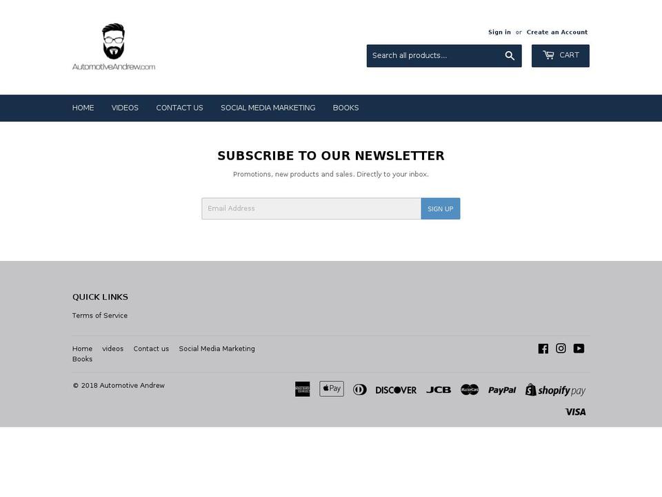autoandrew.com — Shopify storefront screenshot
