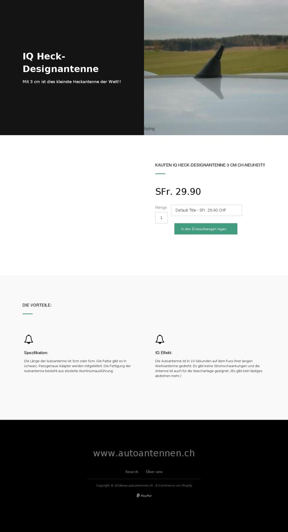 autoantennen.ch shopify website screenshot