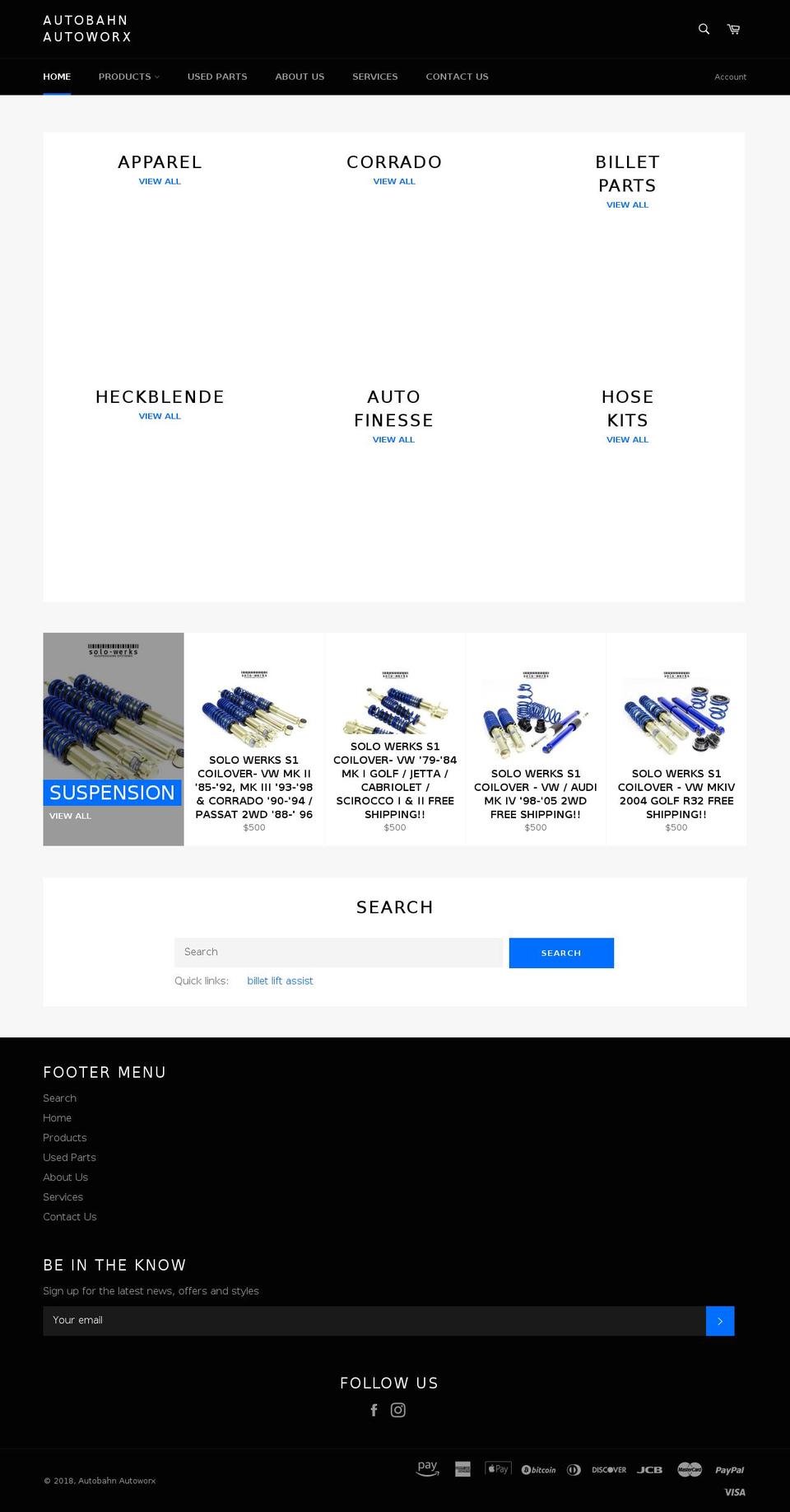 autobahnautoworx.com — Shopify storefront screenshot