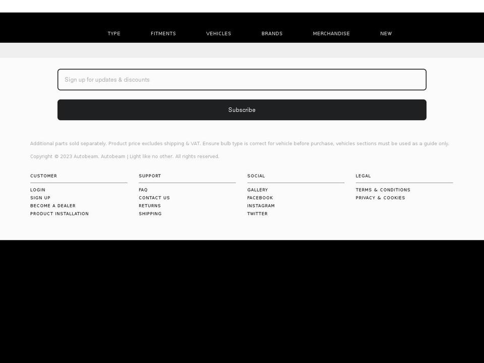 autobeam.co.uk shopify website screenshot