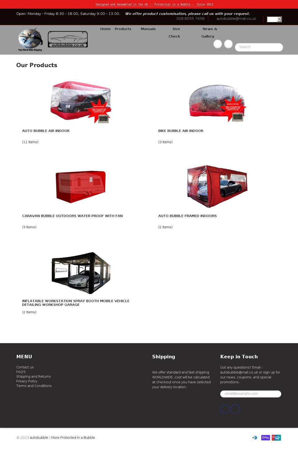 autobubble.co.uk shopify website screenshot