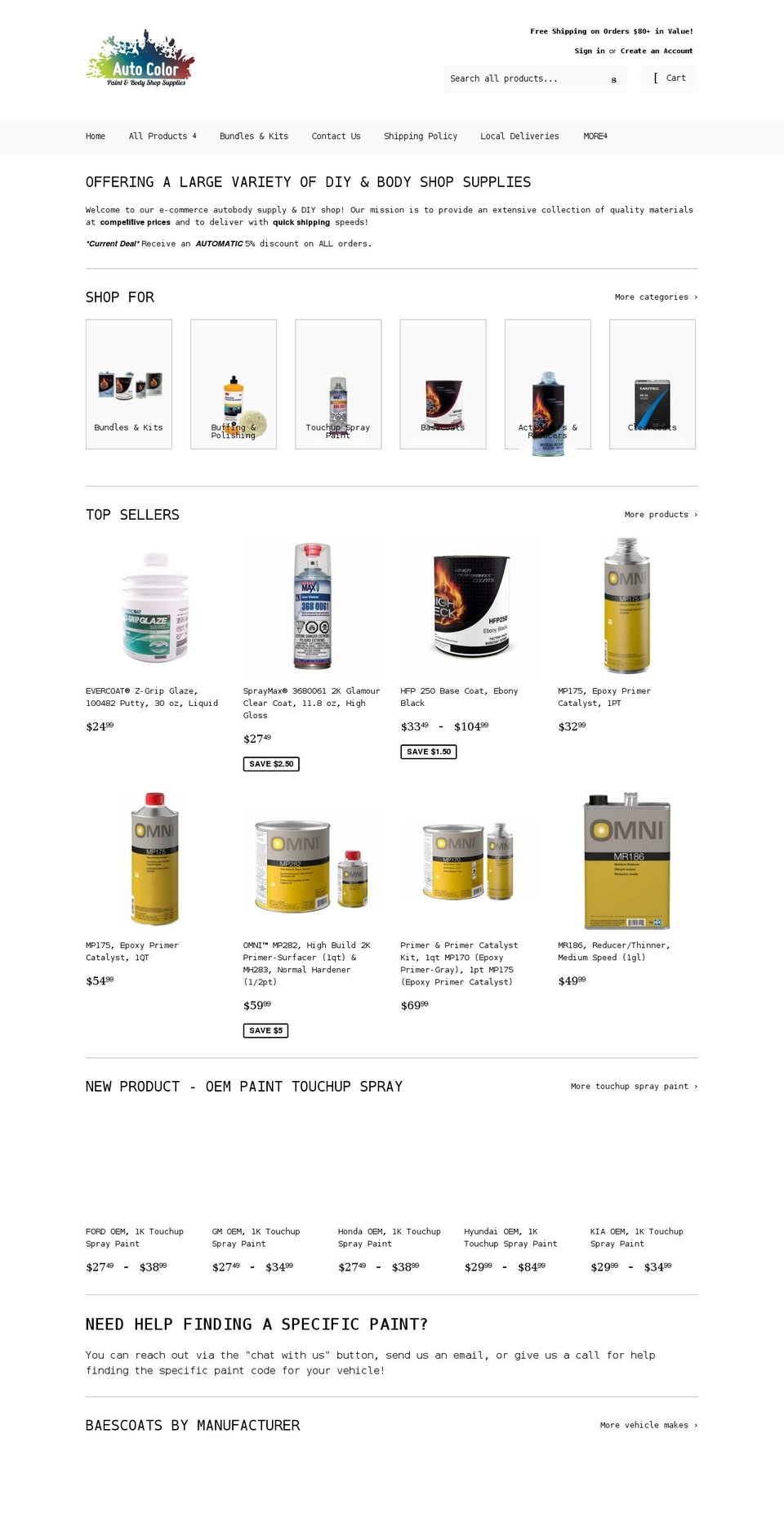 autocoloronline.com shopify website screenshot