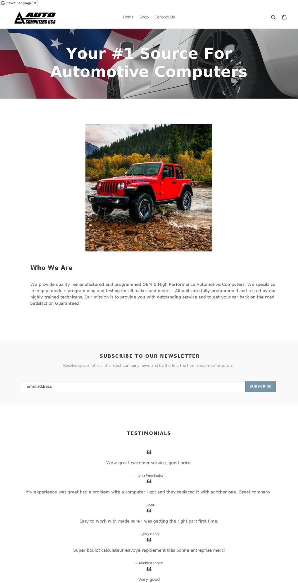 autocomputersusa.com shopify website screenshot