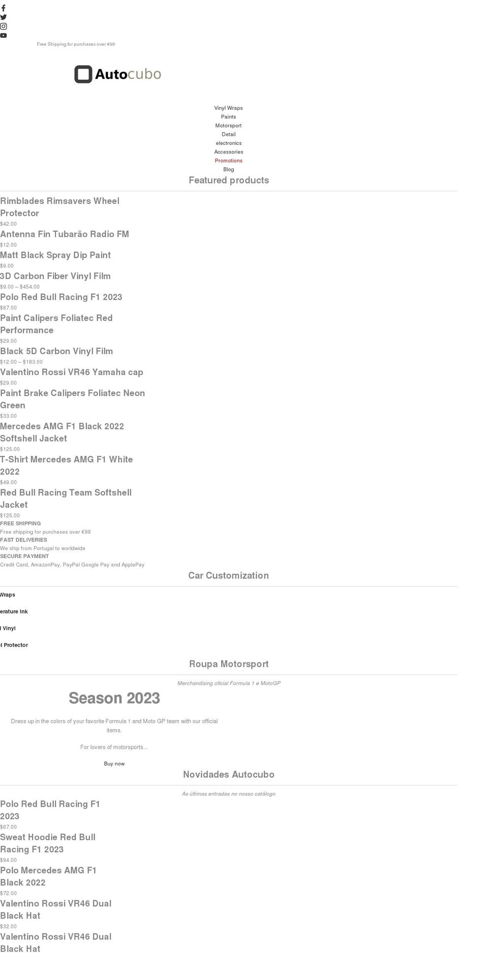 autocubo.com — Shopify storefront screenshot