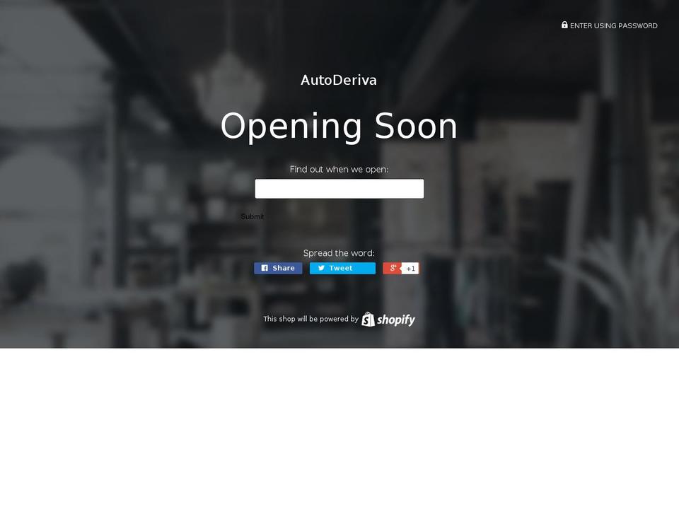 autoderiva.com shopify website screenshot