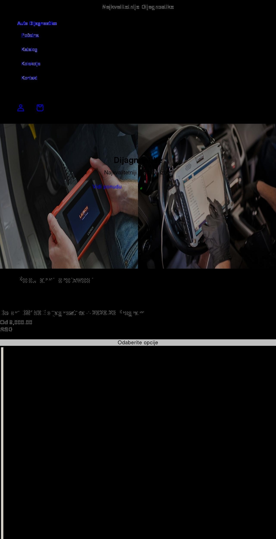 autodijagnostike.com shopify website screenshot