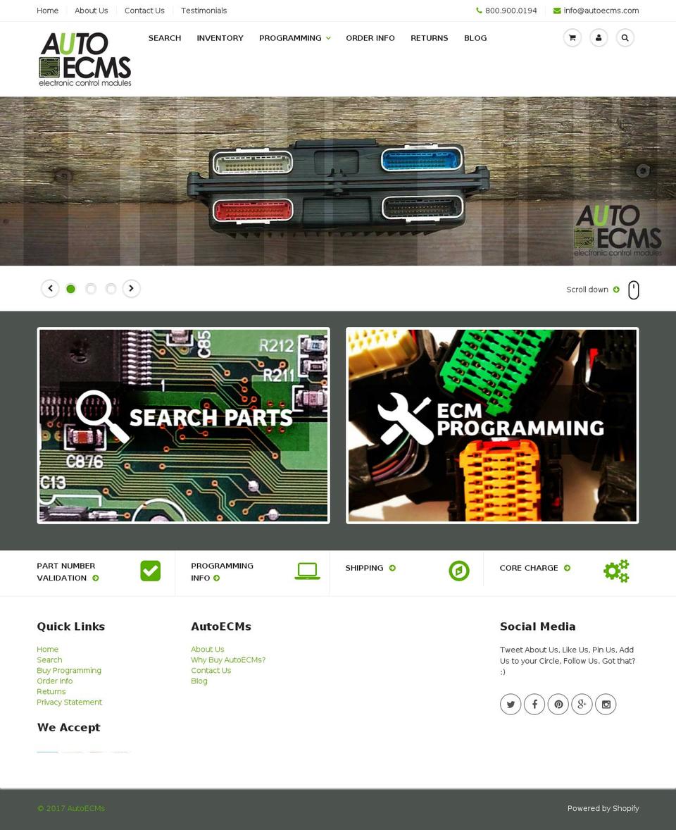 autoecms.com shopify website screenshot
