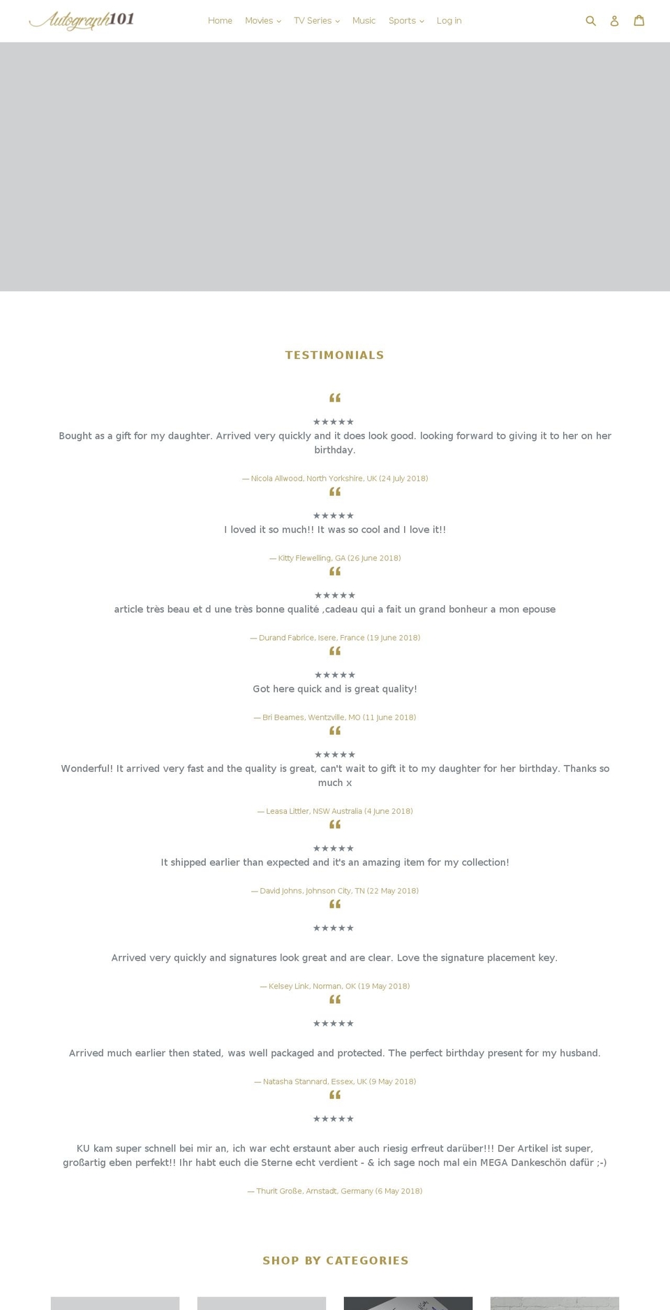 autograph101.com — Shopify storefront screenshot