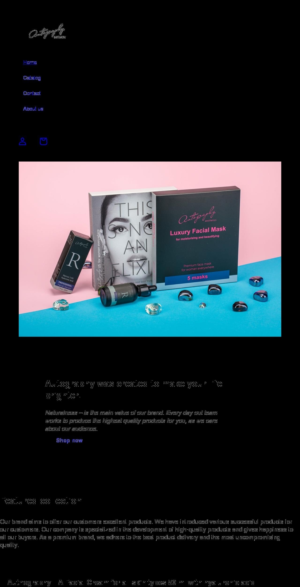 autographyaesthetics.com shopify website screenshot