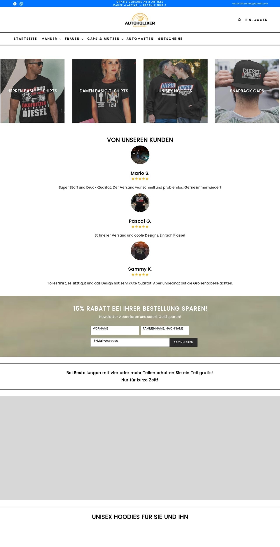 autoholiker.com shopify website screenshot