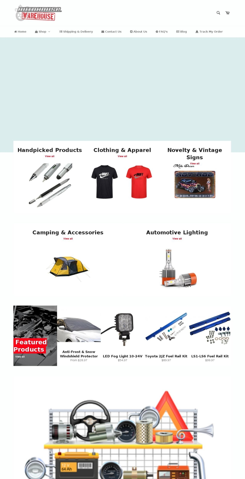 autohousewarehouse.com shopify website screenshot