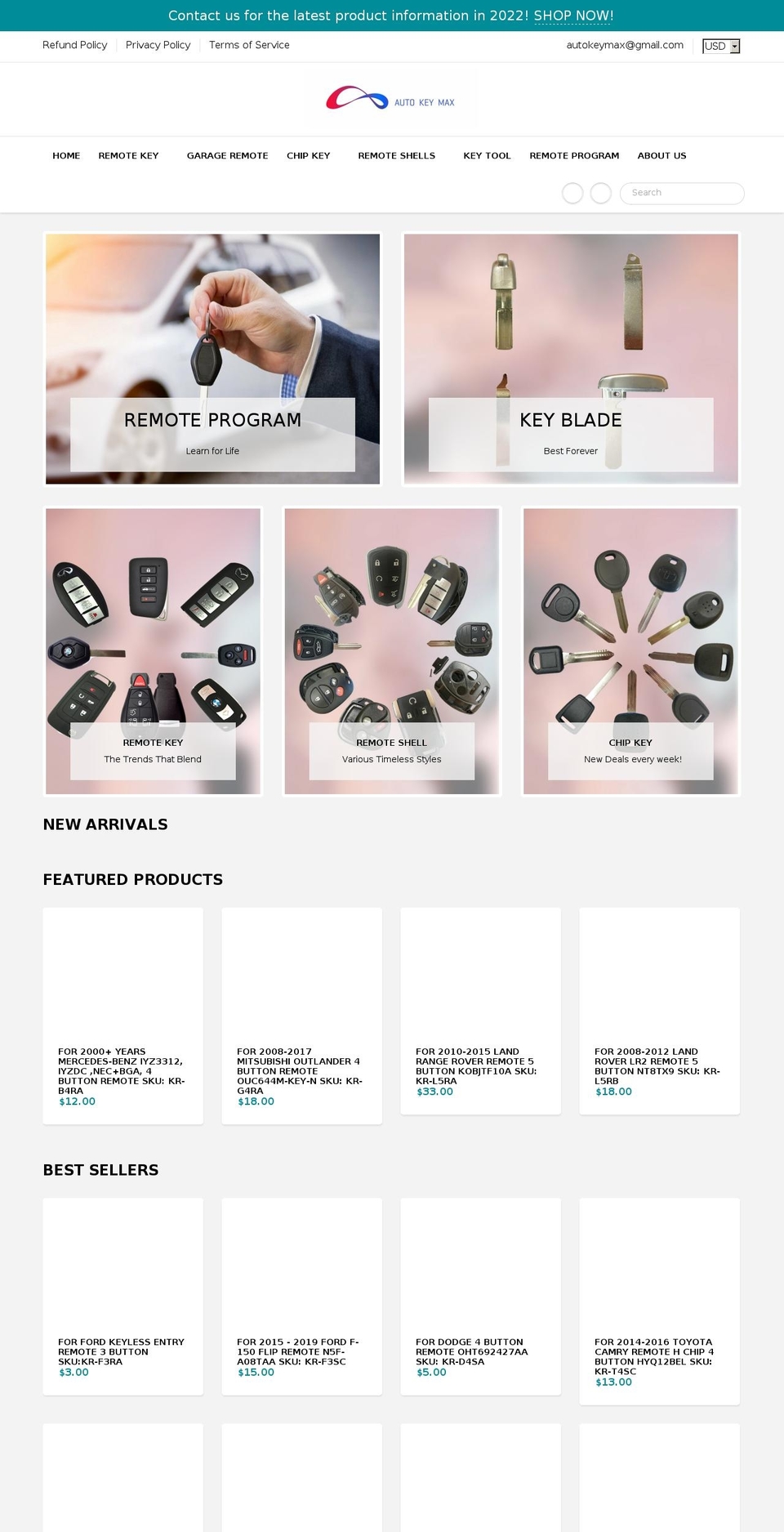autokeymaxus.com — Shopify storefront screenshot