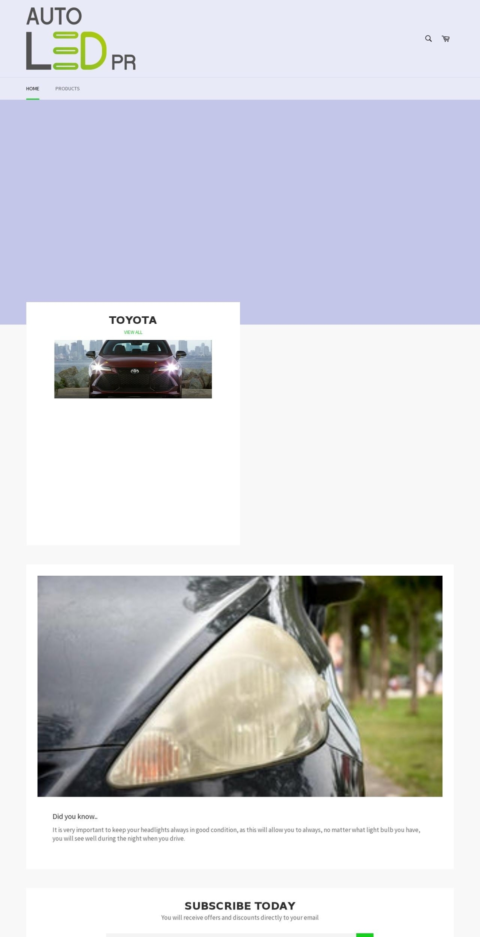 autoledpr.com shopify website screenshot