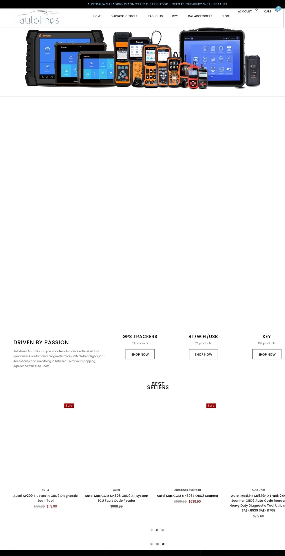 autolines.com.au shopify website screenshot