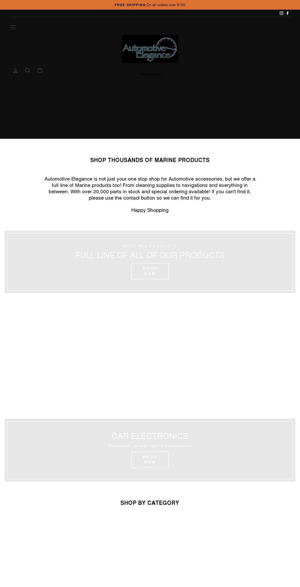 automarineaccessories.com shopify website screenshot