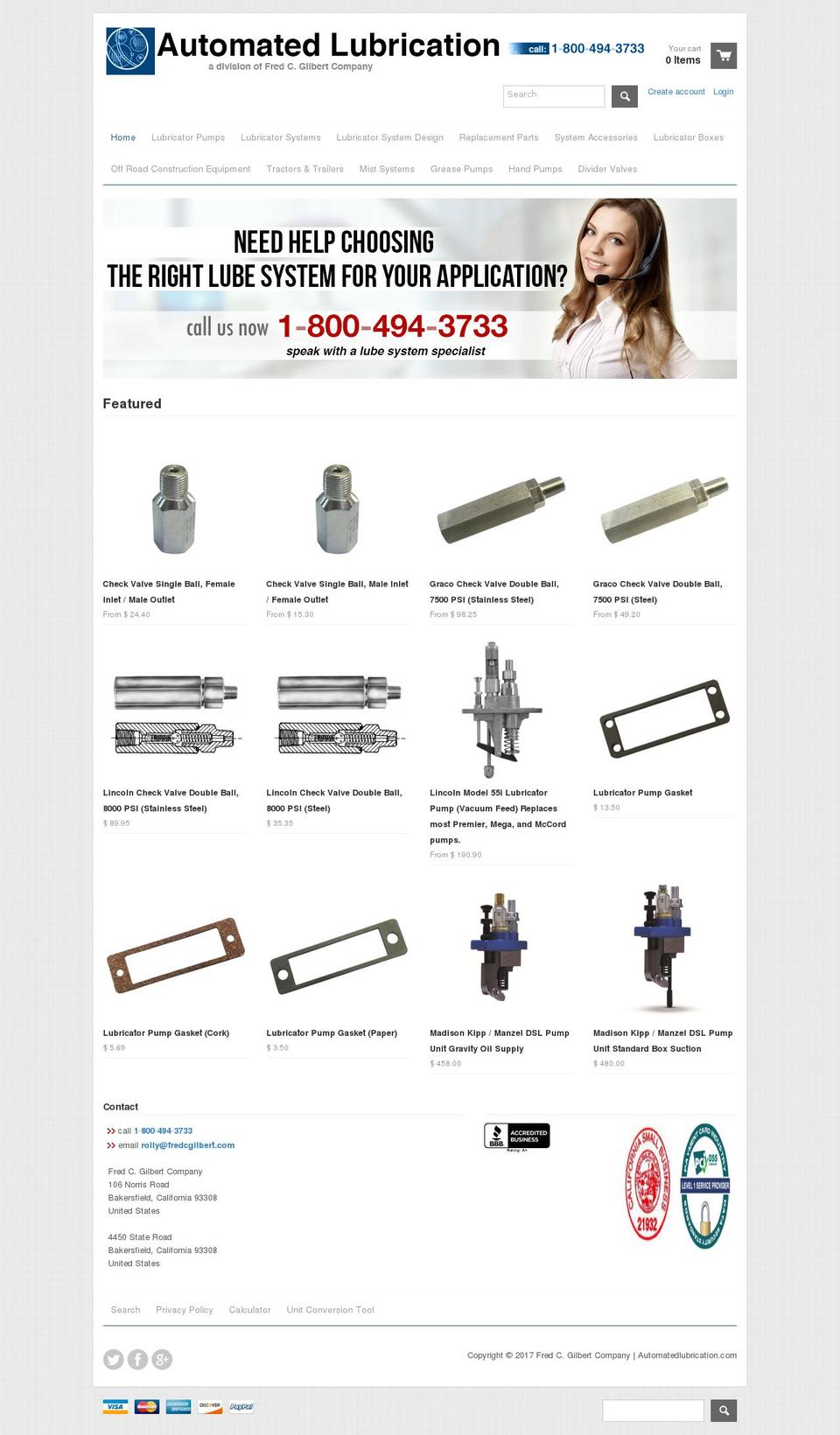 automatedlubrication.com shopify website screenshot