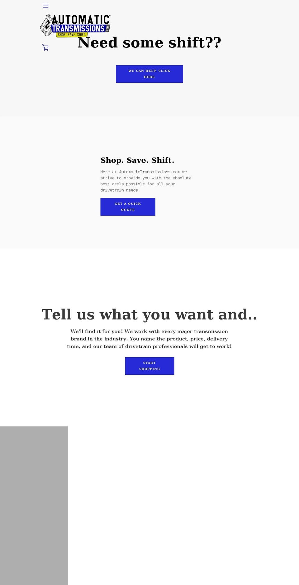 automatictransmissions.com shopify website screenshot