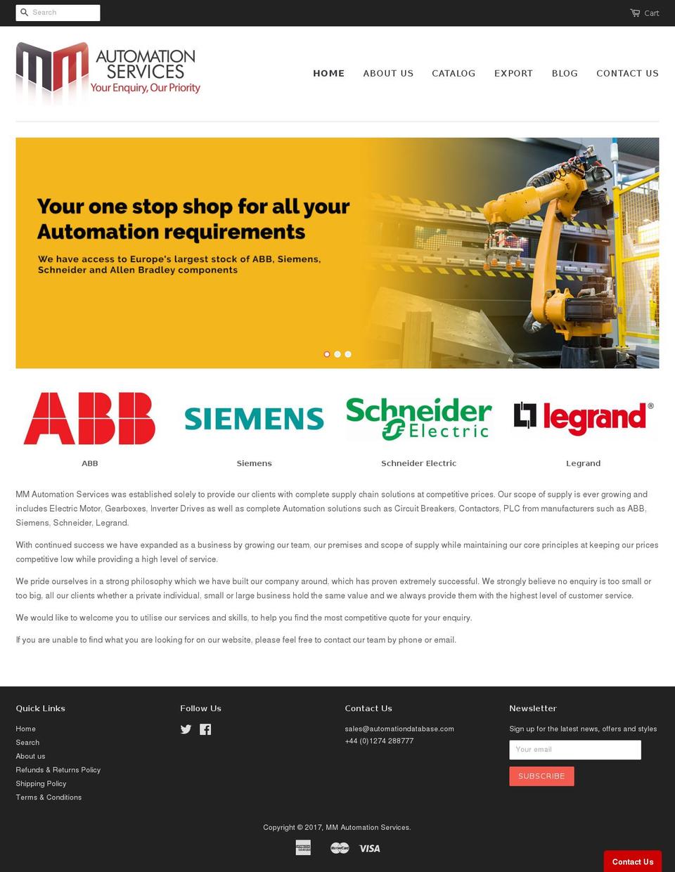 automationdatabase.com shopify website screenshot