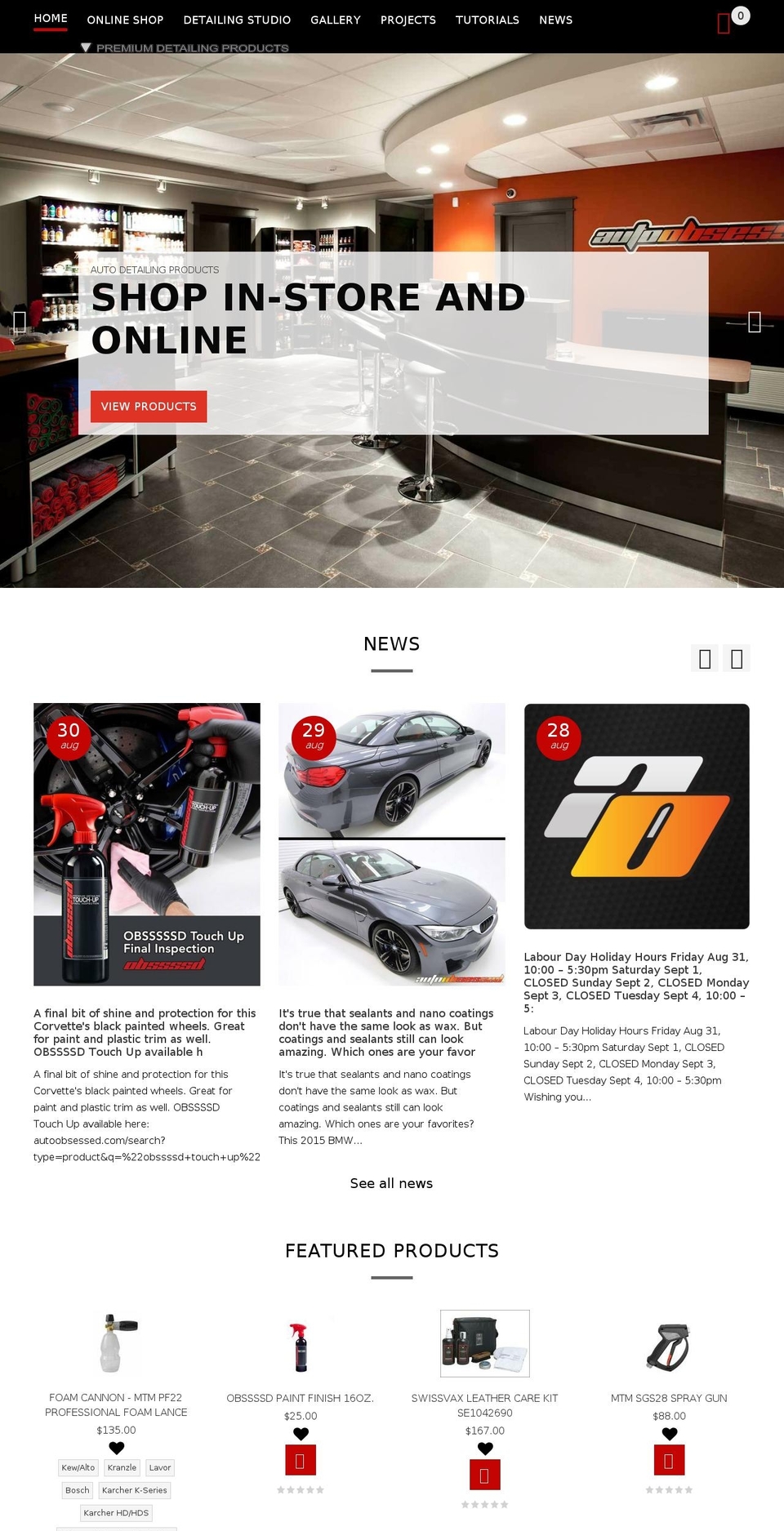 automobileobsessed.com — Shopify storefront screenshot