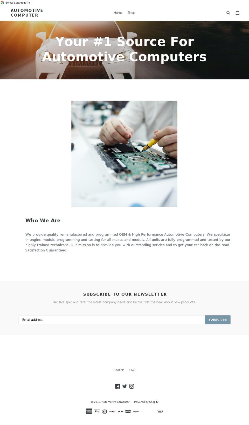 automotive.computer shopify website screenshot