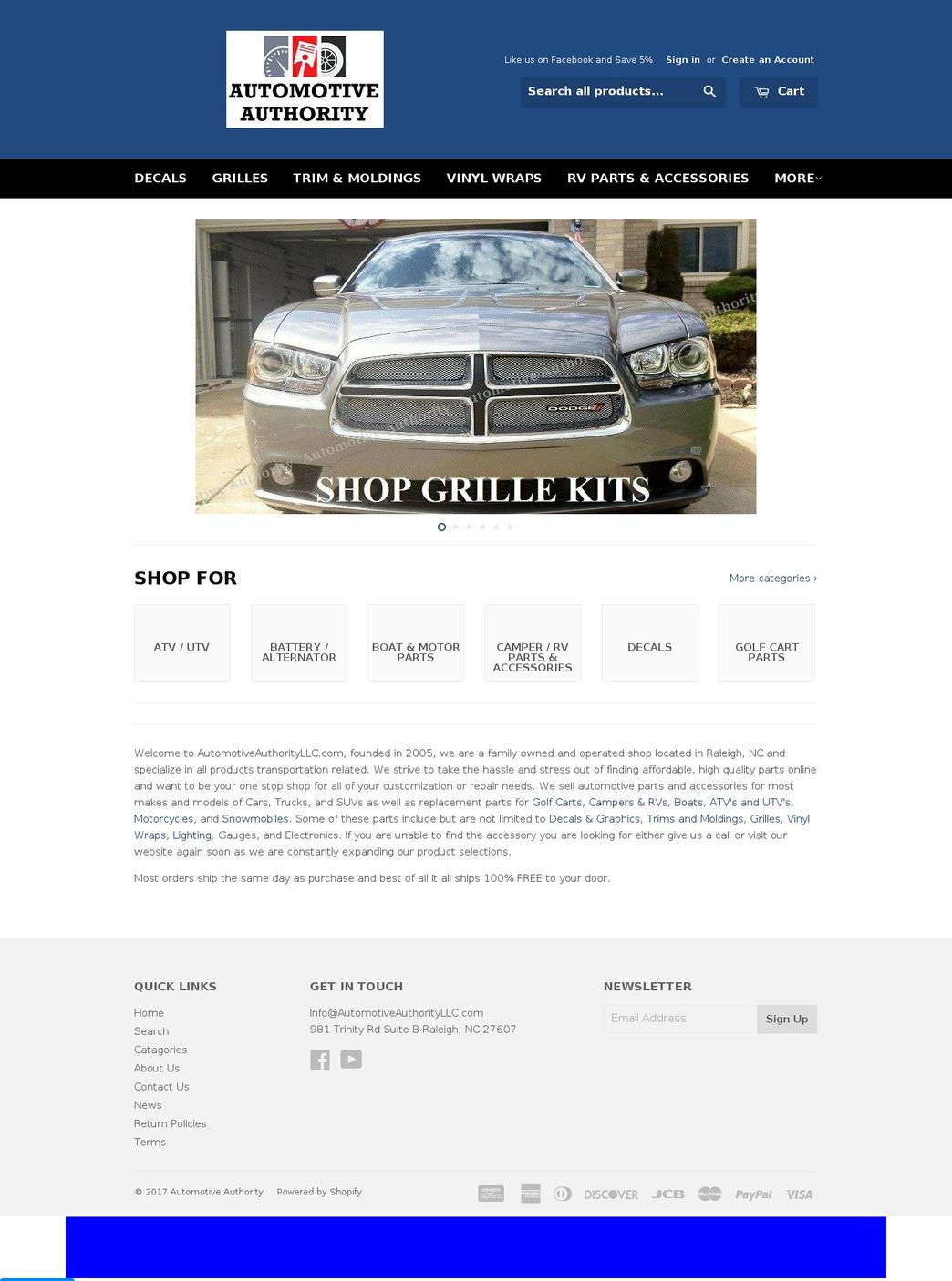 automotiveauthorityllc.com shopify website screenshot
