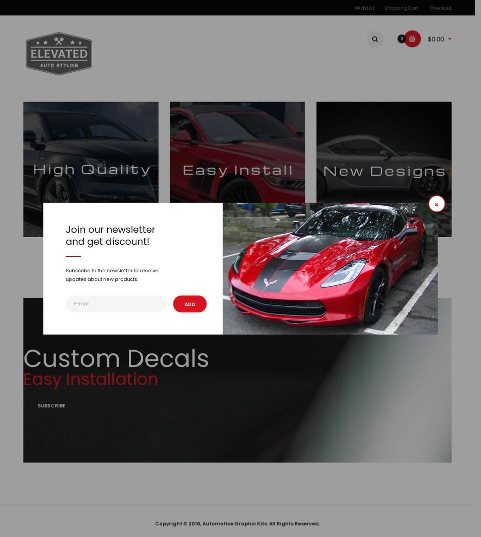 automotivegraphickits.com shopify website screenshot