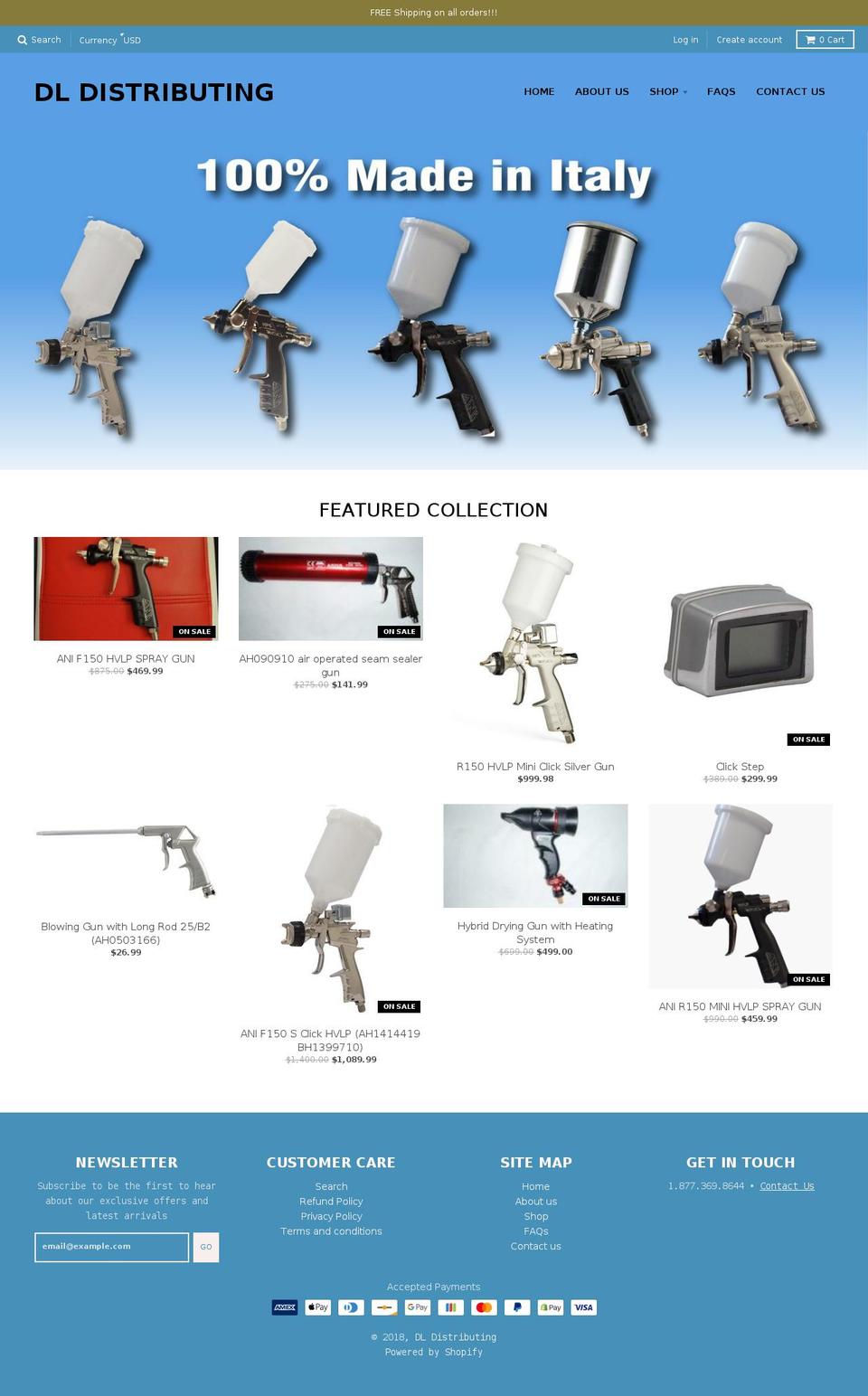 automotivepaintguns.com — Shopify storefront screenshot