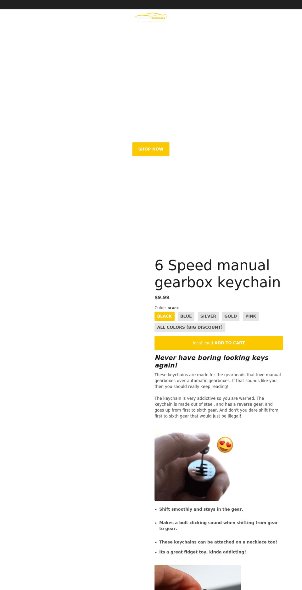 automotivesupercars.com shopify website screenshot