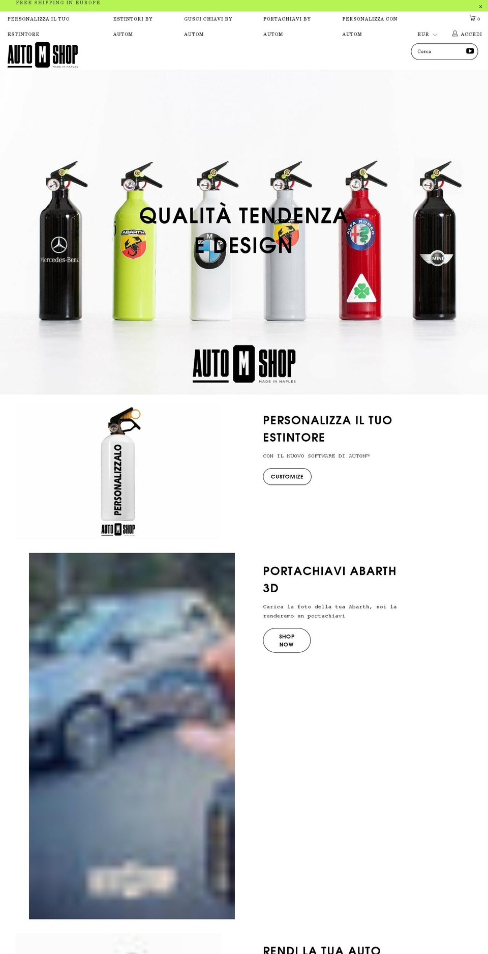 Theme pro ita Shopify theme site example automshop.com