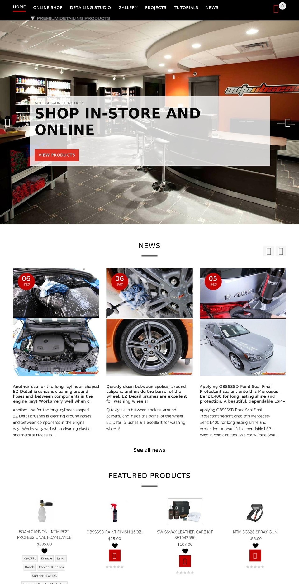 autoobsessedautospa.com — Shopify storefront screenshot