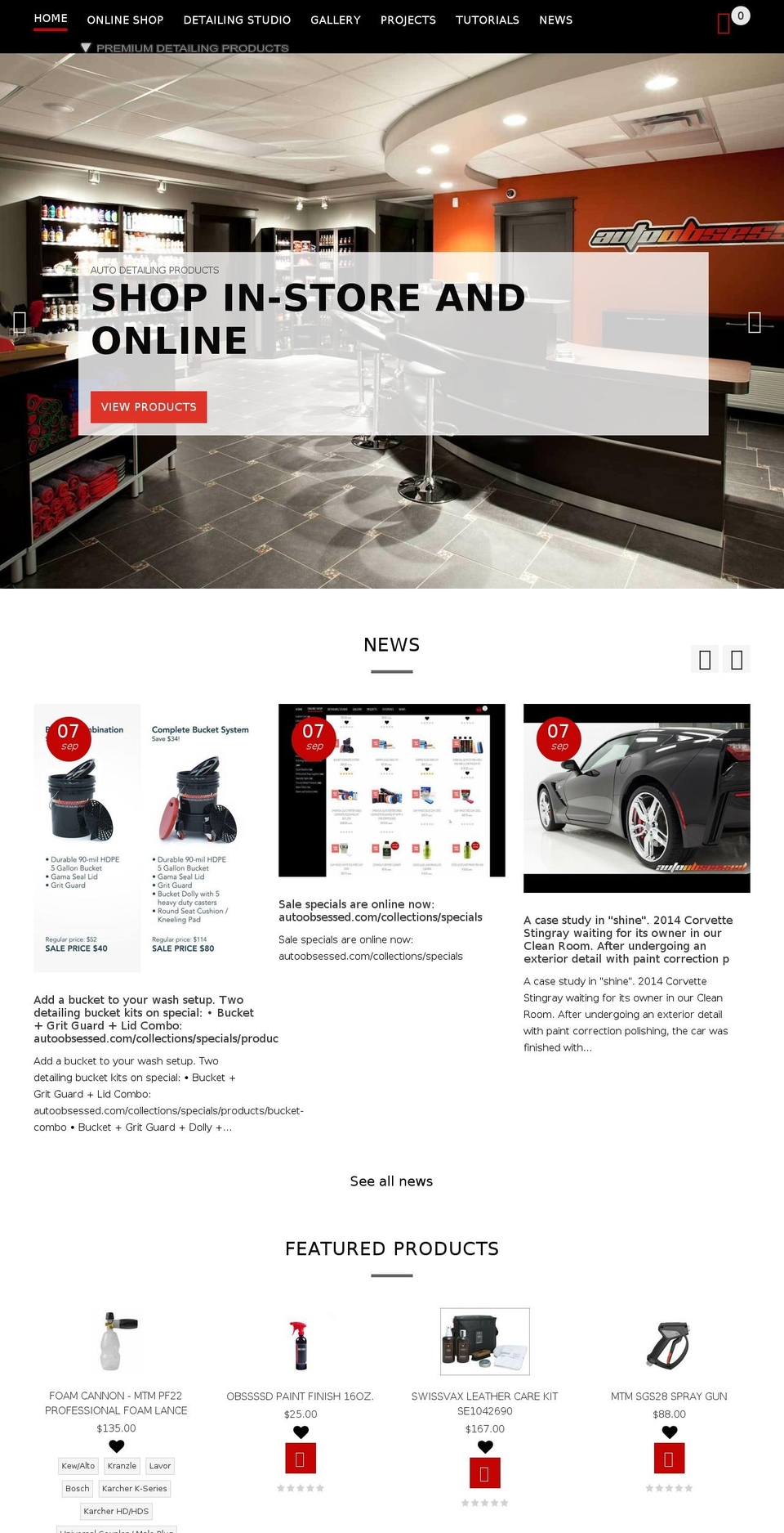 autoobsesseddetail.com shopify website screenshot