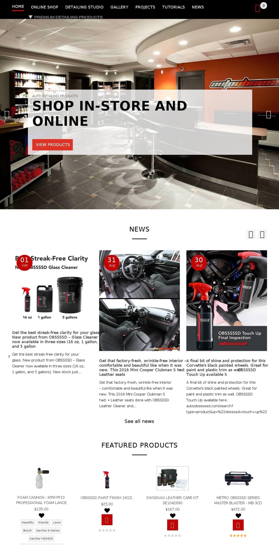 autoobsesseddetailing.com — Shopify storefront screenshot