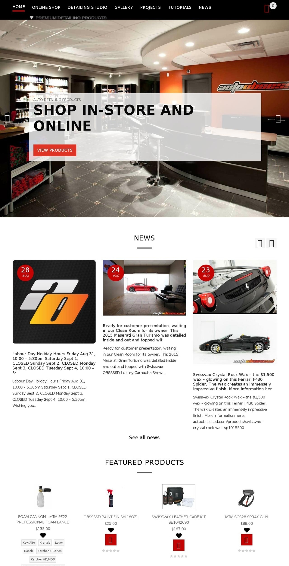 autoobsessedspa.com — Shopify storefront screenshot