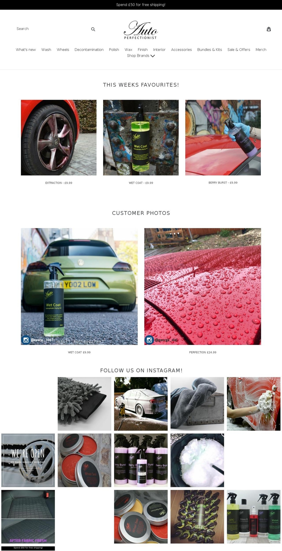 autoperfectionist.com — Shopify storefront screenshot