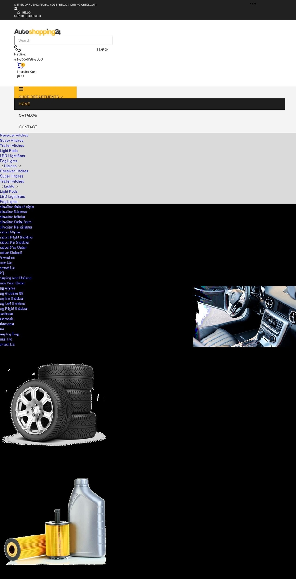 Home  with Installments message Shopify theme site example autoshopping24.com